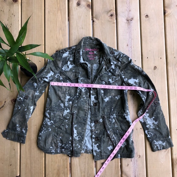 Camo Jacket Coat Army Green Floral Camouflage - Picture 5 of 6